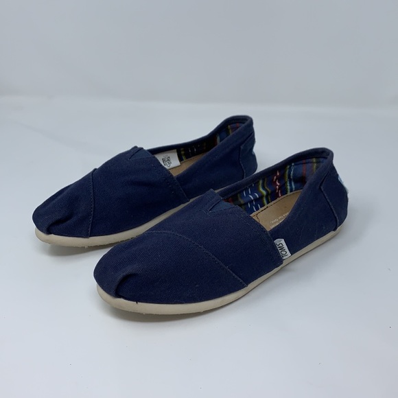 Women’s Toms Blue Canvas Classic Slip On Shoes 6 - Picture 2 of 8